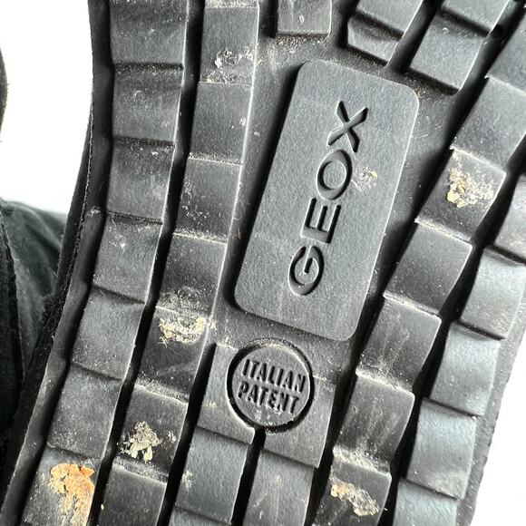 Geox Respira Women's 7 Triple Black Suede Pull-On Round Toe Riding Boots - Picture 12 of 13